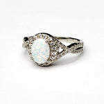 White Opal Twist Ring